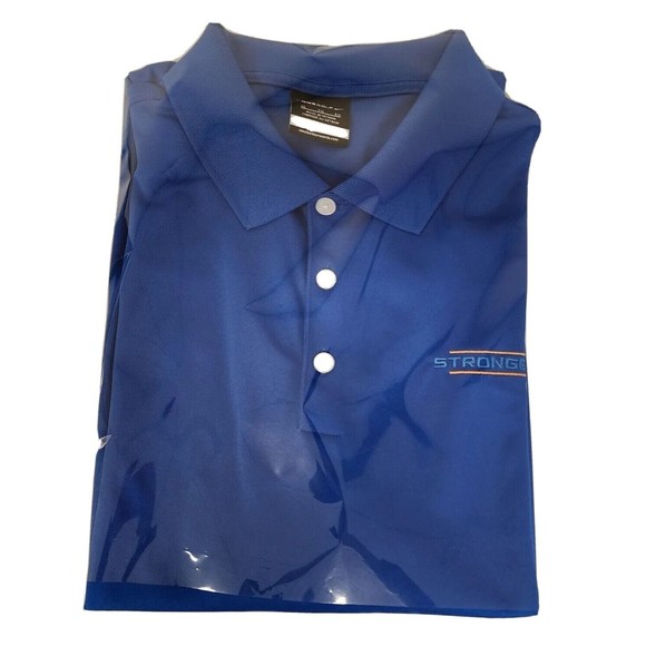 Nike Golf Mens Polo Shirt XL Blue Solid Dri-Fit Short Sleeve - Picture 2 of 6